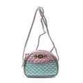 Shoulder Bag Trapuntata Mini Camera Crossbody Light Pink Quilted Metallic Leather
