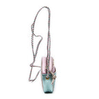 Shoulder Bag Trapuntata Mini Camera Crossbody Light Pink Quilted Metallic Leather