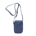 Shoulder Bag Phone Pouch Crossbody Blue Intrecciato Leather