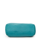 Shoulder Bag Chain Shopping Tote Teal Intrecciato Leather