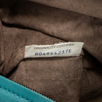 Shoulder Bag Chain Shopping Tote Teal Intrecciato Leather