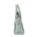 Handbag Micro Luggage Light Blue Grained Calfskin Leather