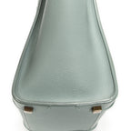 Handbag Micro Luggage Light Blue Grained Calfskin Leather