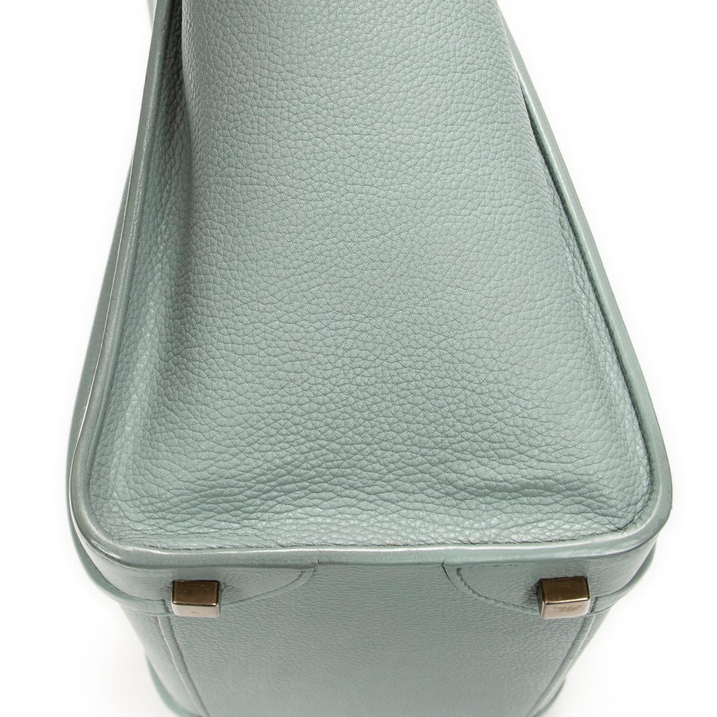 Handbag Micro Luggage Light Blue Grained Calfskin Leather