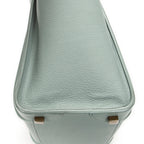Handbag Micro Luggage Light Blue Grained Calfskin Leather