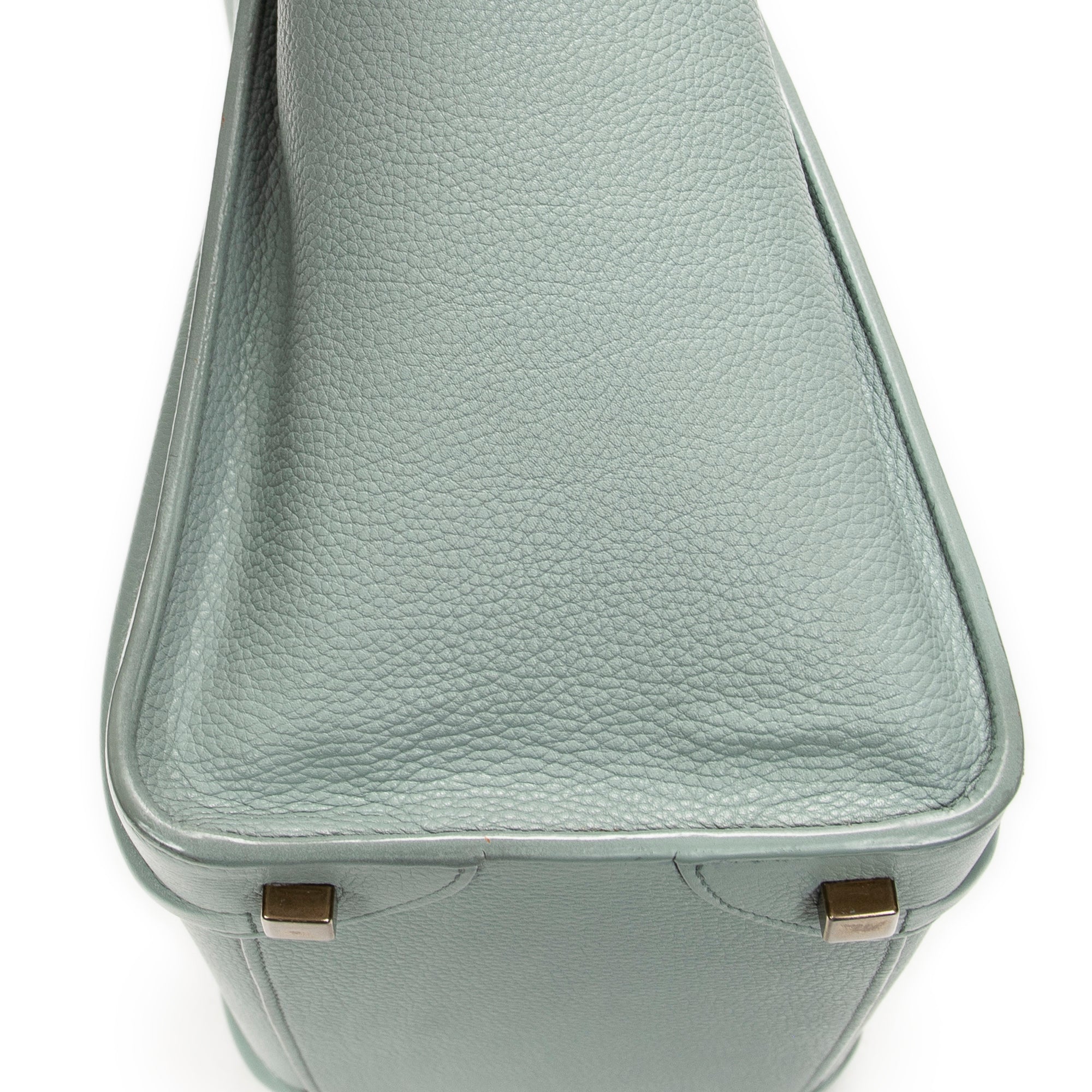 Handbag Micro Luggage Light Blue Grained Calfskin Leather
