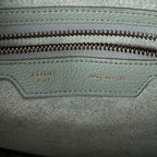 Handbag Micro Luggage Light Blue Grained Calfskin Leather