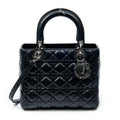 Shoulder Bag Medium Lady Dior Zip Black Cannage Lambskin Leather