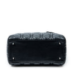 Shoulder Bag Medium Lady Dior Zip Black Cannage Lambskin Leather