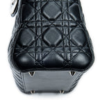 Shoulder Bag Medium Lady Dior Zip Black Cannage Lambskin Leather