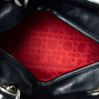 Shoulder Bag Medium Lady Dior Zip Black Cannage Lambskin Leather