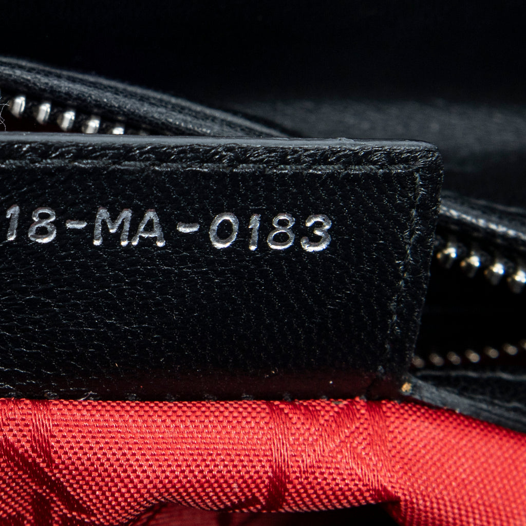Shoulder Bag Medium Lady Dior Zip Black Cannage Lambskin Leather