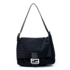 Shoulder Bag Mama Forever Black Zucchino Embossed Canvas