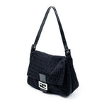 Shoulder Bag Mama Forever Black Zucchino Embossed Canvas