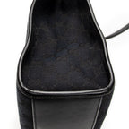 Shoulder Bag Large Square Tote Black Monogrammed Canvas