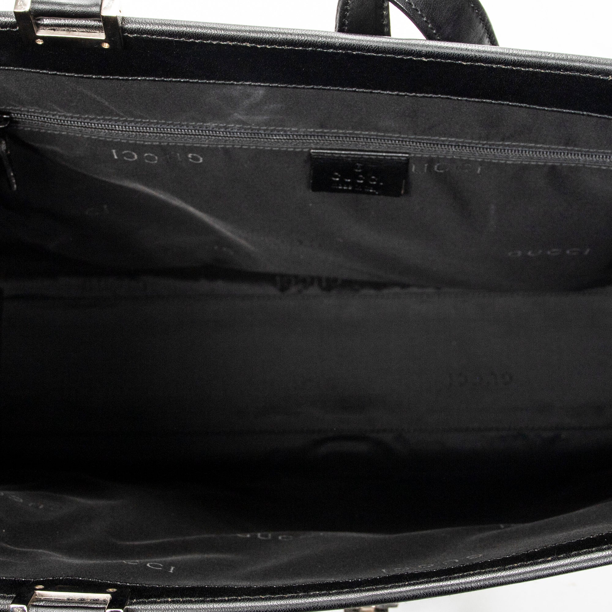 Shoulder Bag Large Square Tote Black Monogrammed Canvas