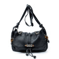 Shoulder Bag Large Jungle Messenger Black Grained Calfskin Leather