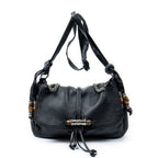 Shoulder Bag Large Jungle Messenger Black Grained Calfskin Leather