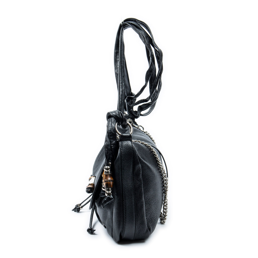 Shoulder Bag Large Jungle Messenger Black Grained Calfskin Leather