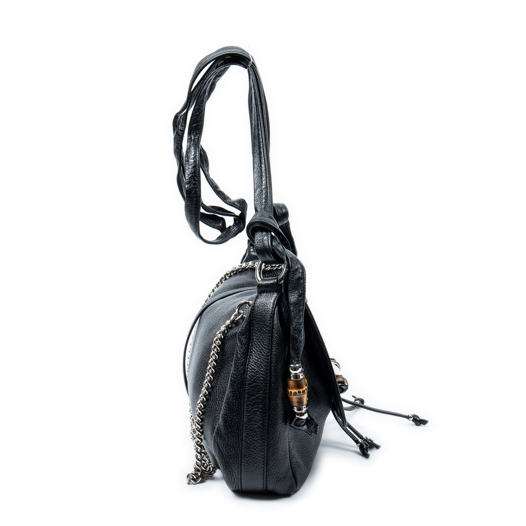Shoulder Bag Large Jungle Messenger Black Grained Calfskin Leather