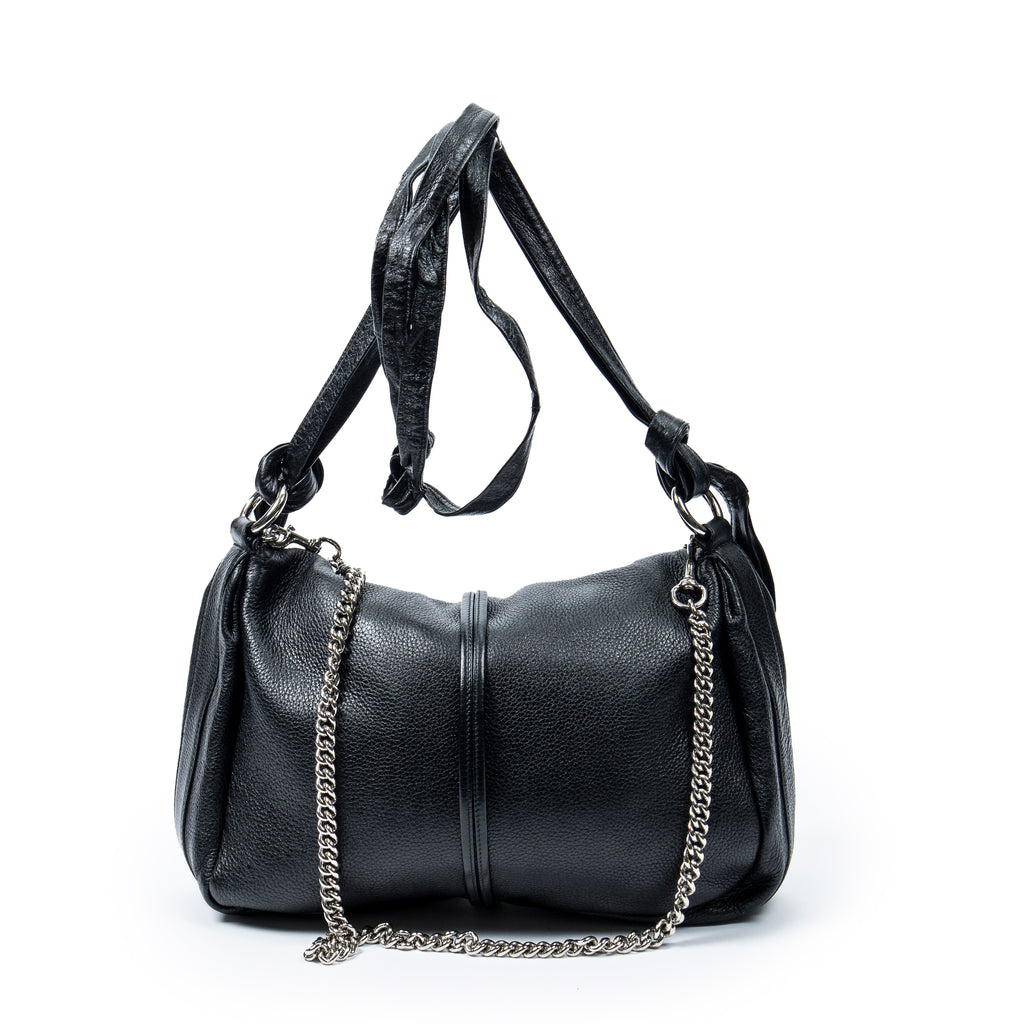 Shoulder Bag Large Jungle Messenger Black Grained Calfskin Leather