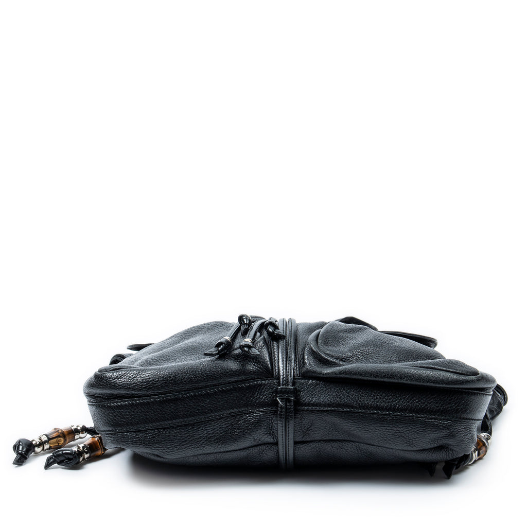 Shoulder Bag Large Jungle Messenger Black Grained Calfskin Leather
