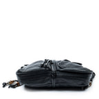 Shoulder Bag Large Jungle Messenger Black Grained Calfskin Leather