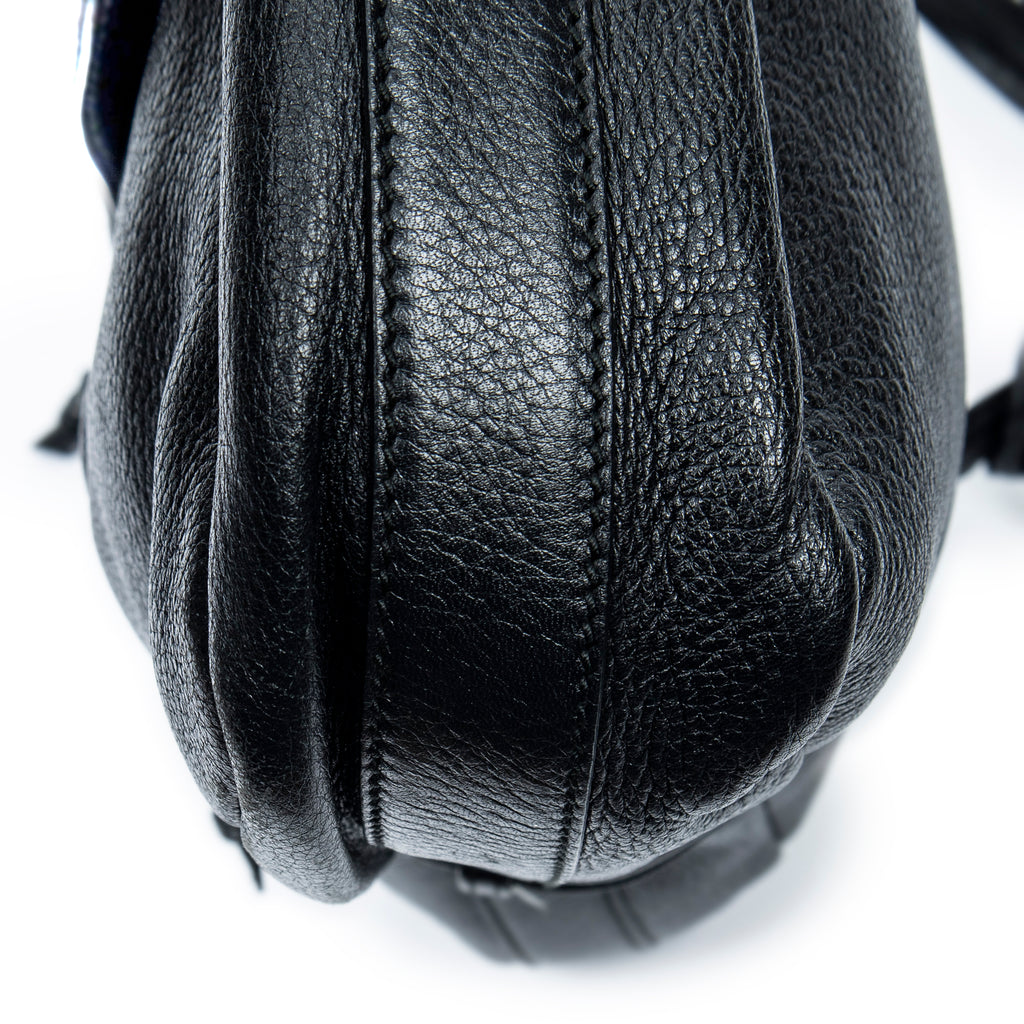 Shoulder Bag Large Jungle Messenger Black Grained Calfskin Leather