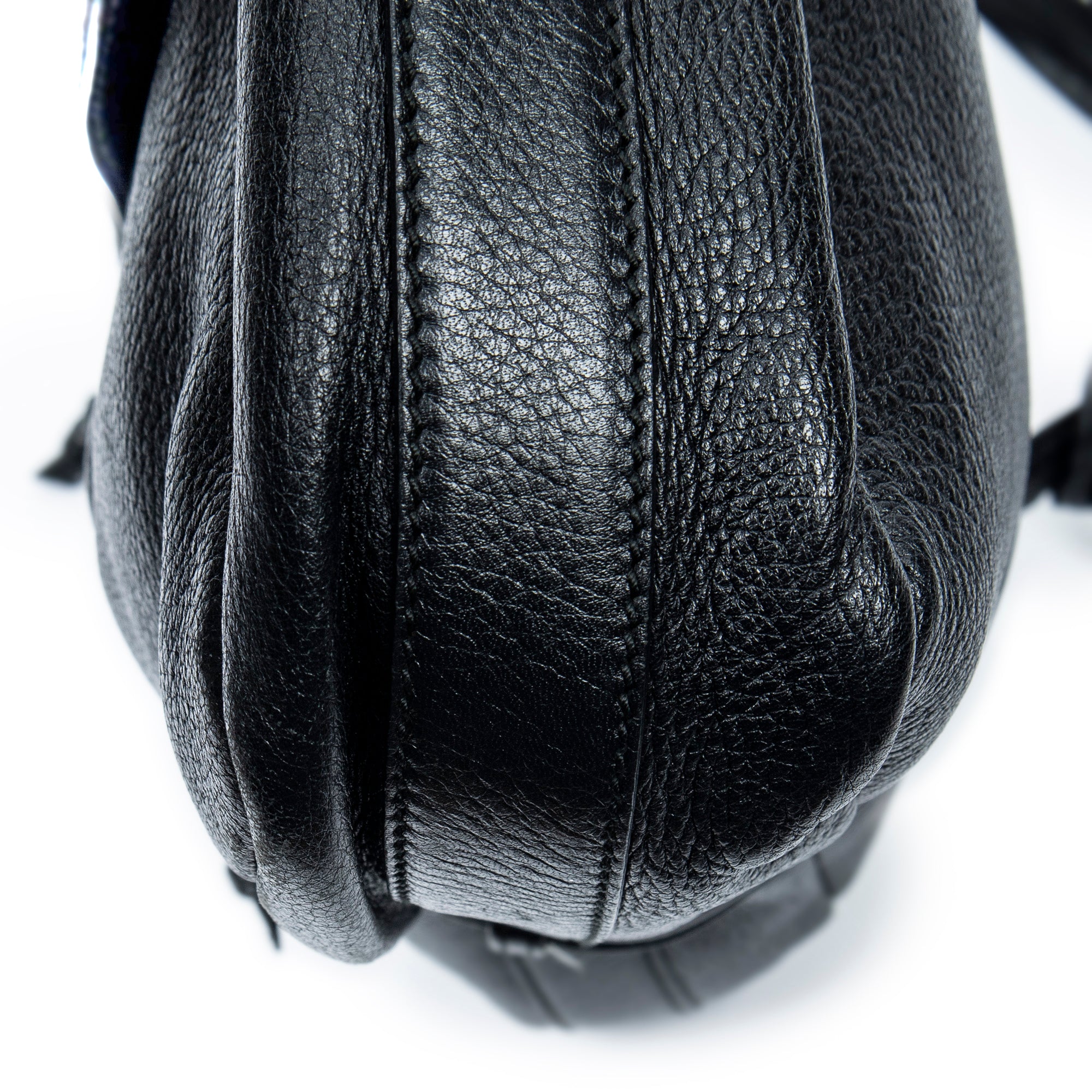 Shoulder Bag Large Jungle Messenger Black Grained Calfskin Leather