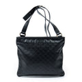 Shoulder Bag Large Square Zip Messenger Black Guccissima Leather