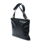 Shoulder Bag Large Square Zip Messenger Black Guccissima Leather