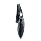 Sac bandoulière grand carré zippé messager en cuir Guccissima noir
