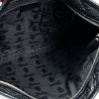 Sac bandoulière grand carré zippé messager en cuir Guccissima noir