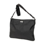 Shoulder Bag Large Flat Messenger Black Monogrammed Nylon Canvas