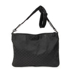 Shoulder Bag Large Flat Messenger Black Monogrammed Nylon Canvas