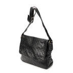 Shoulder Bag Large Flap Messenger Black Guccissima Leather