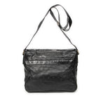Shoulder Bag Large Flap Messenger Black Guccissima Leather