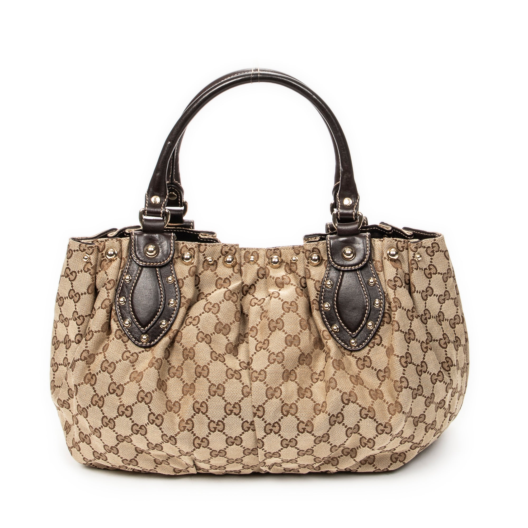 Shoulder Bag Medium Studded Pelham Tote Beige Monogrammed Canvas
