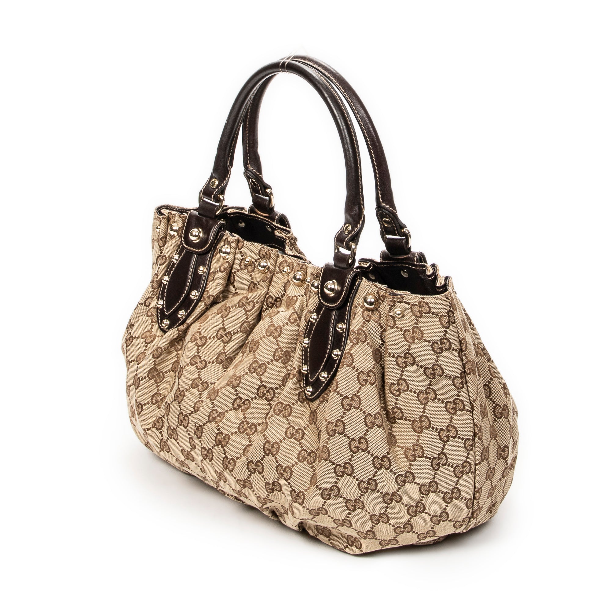 Shoulder Bag Medium Studded Pelham Tote Beige Monogrammed Canvas