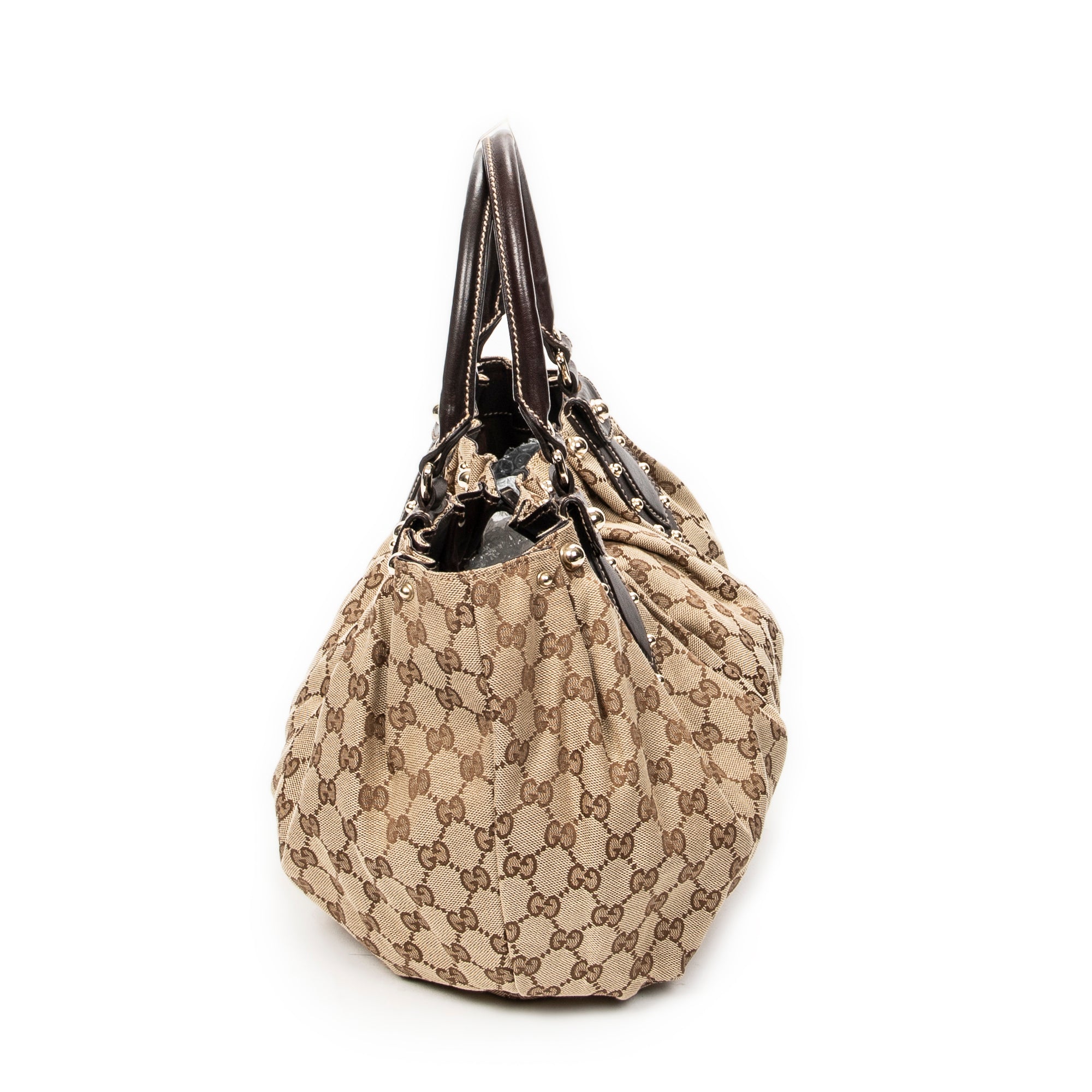 Shoulder Bag Medium Studded Pelham Tote Beige Monogrammed Canvas