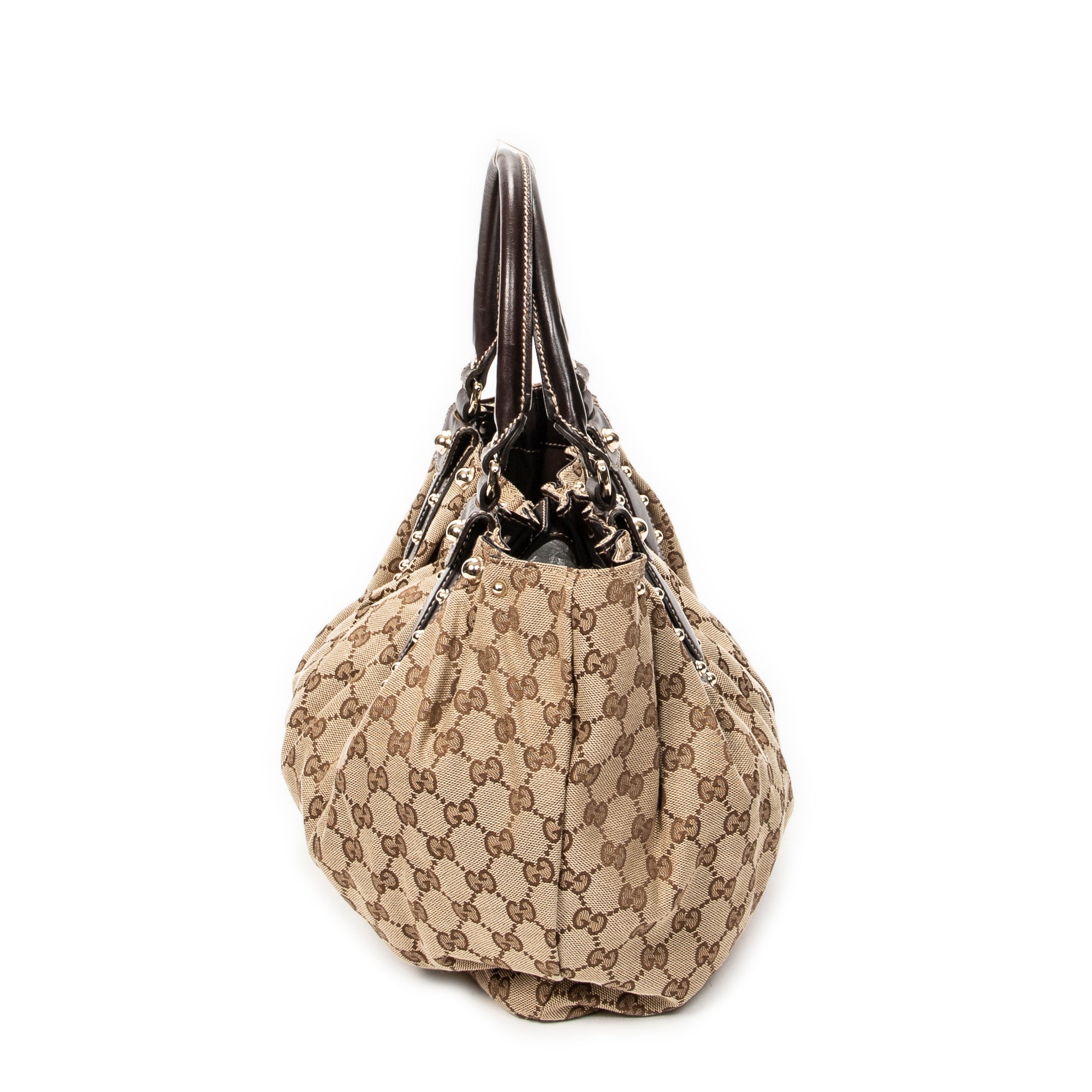 Shoulder Bag Medium Studded Pelham Tote Beige Monogrammed Canvas