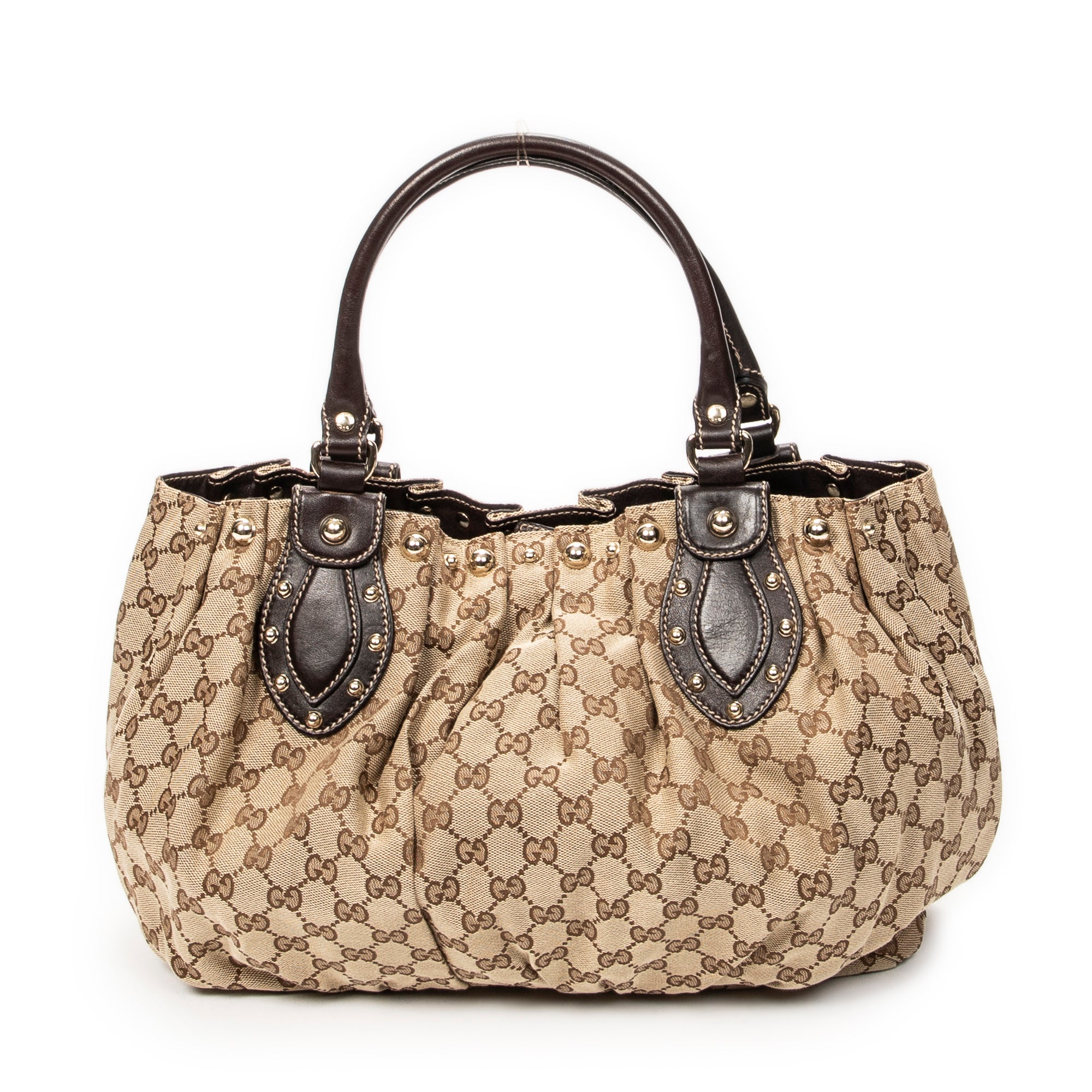 Shoulder Bag Medium Studded Pelham Tote Beige Monogrammed Canvas