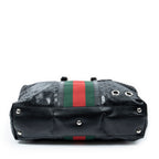 Shoulder Bag Large Web 500 Zip Tote Black Guccissima Imprint Coated Canvas