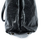 Shoulder Bag Large Web 500 Zip Tote Black Guccissima Imprint Coated Canvas