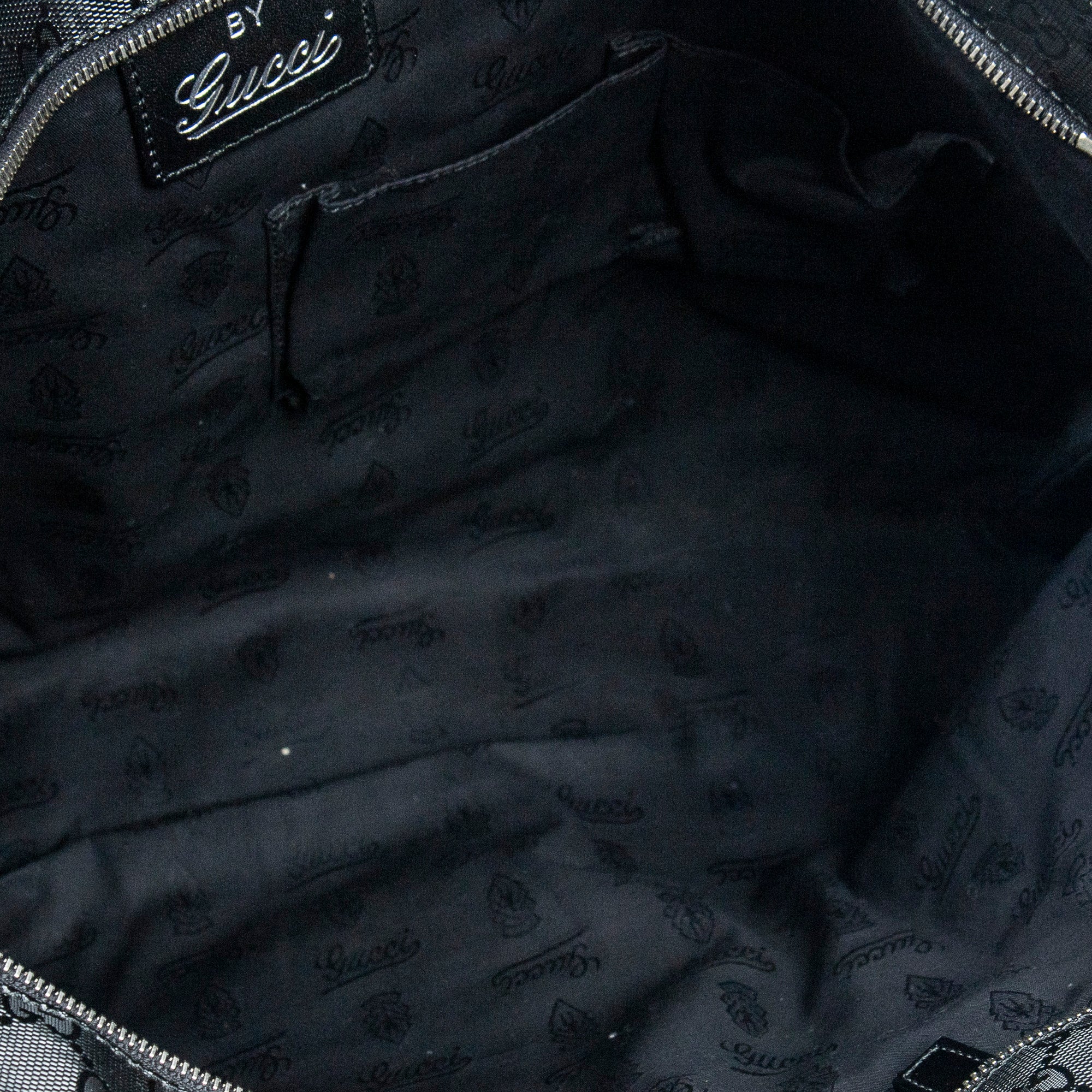 Shoulder Bag Large Web 500 Zip Tote Black Guccissima Imprint Coated Canvas