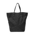Shoulder Bag Large Tall Tote Black Monogrammed Nylon Canvas