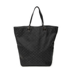 Shoulder Bag Large Tall Tote Black Monogrammed Nylon Canvas