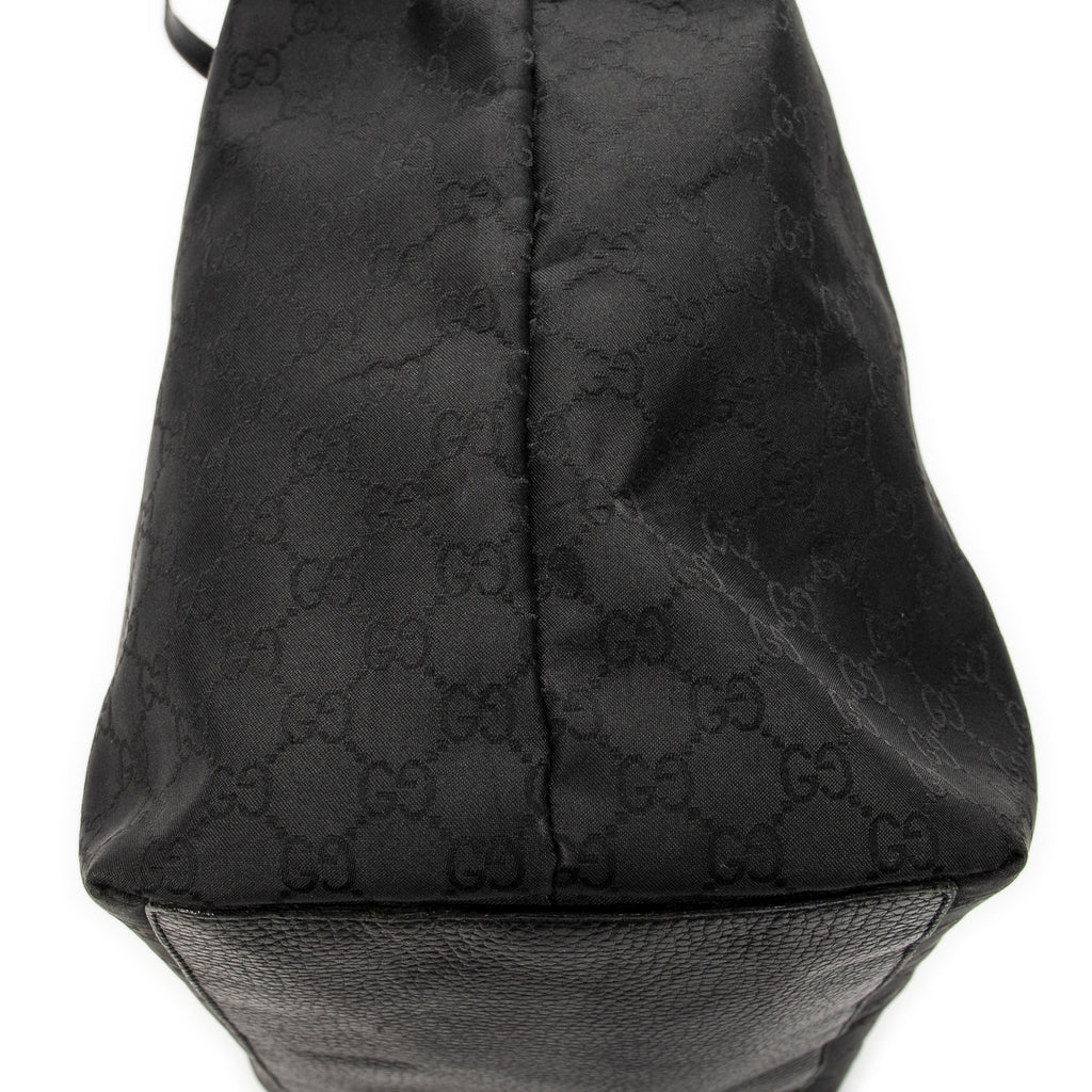 Shoulder Bag Large Tall Tote Black Monogrammed Nylon Canvas