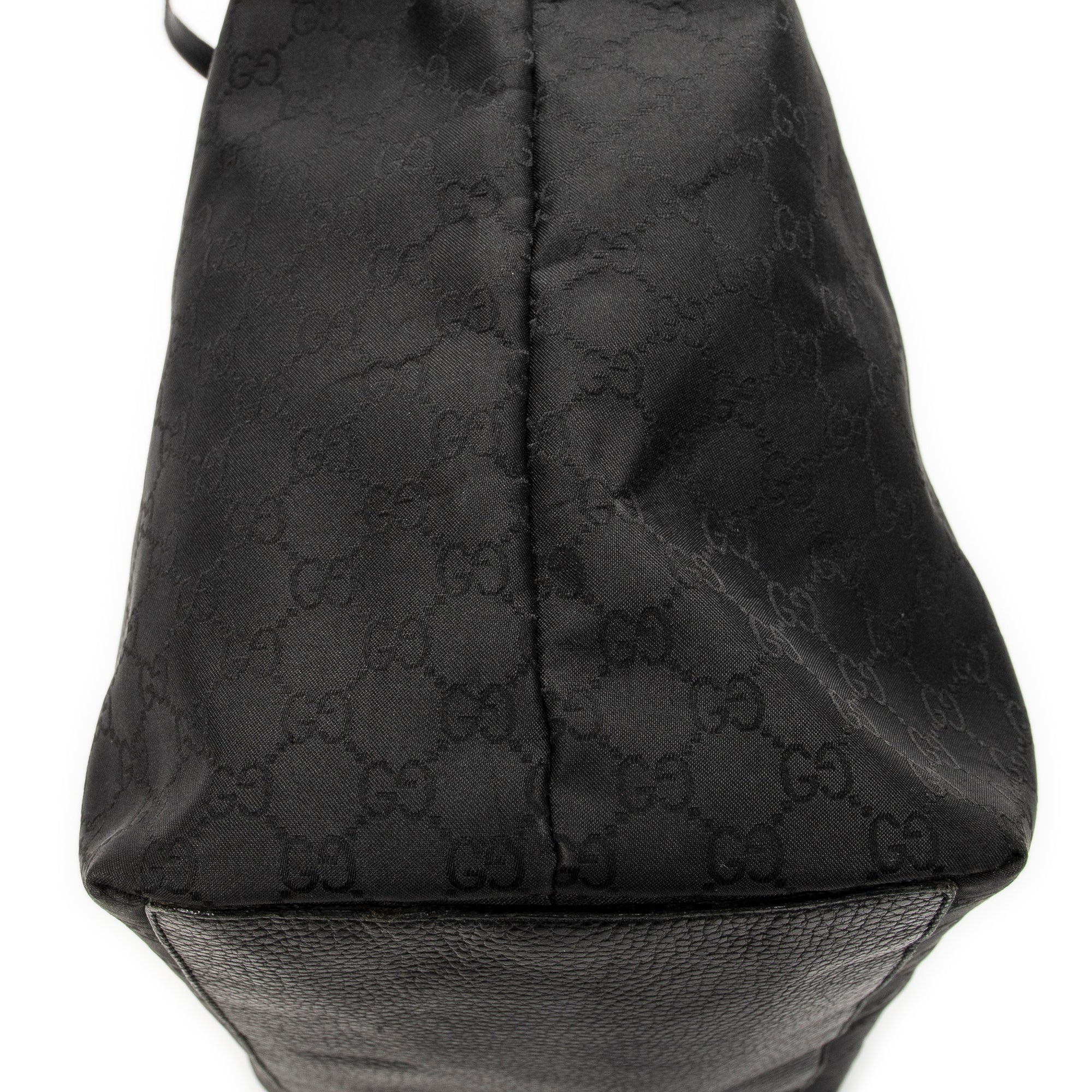 Shoulder Bag Large Tall Tote Black Monogrammed Nylon Canvas