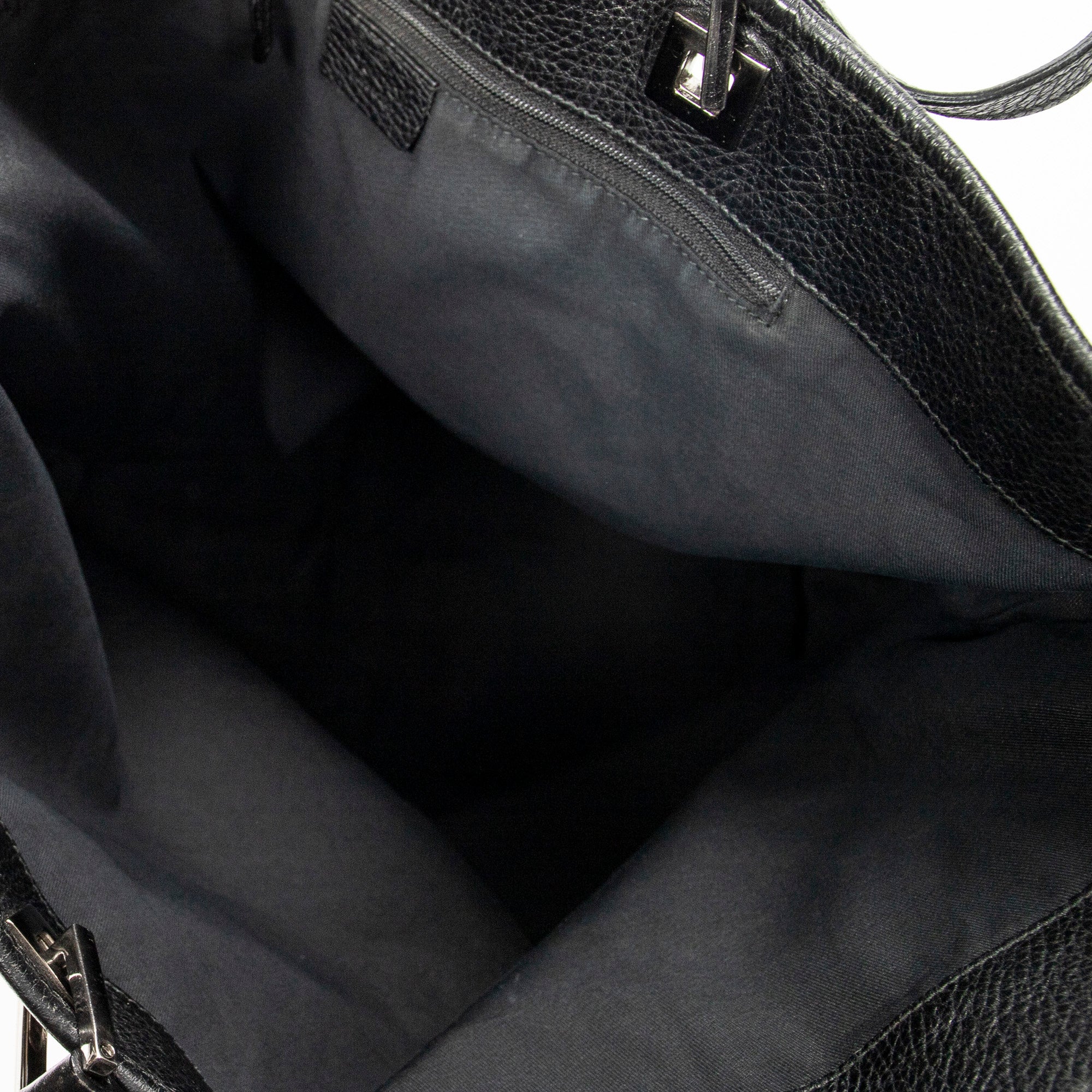 Shoulder Bag Large Tall Tote Black Monogrammed Nylon Canvas